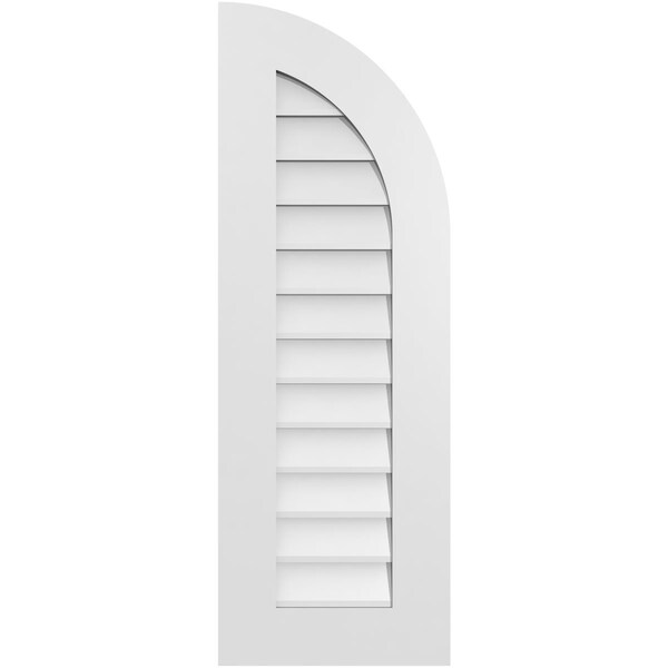 Ekena Millwork Quarter Round Top Right Surface Mount PVC Gable Vent w/ 3-1/2"W x 1"P Standard Frame, 14"W x 40"H GVPQR14X4001SN - main
